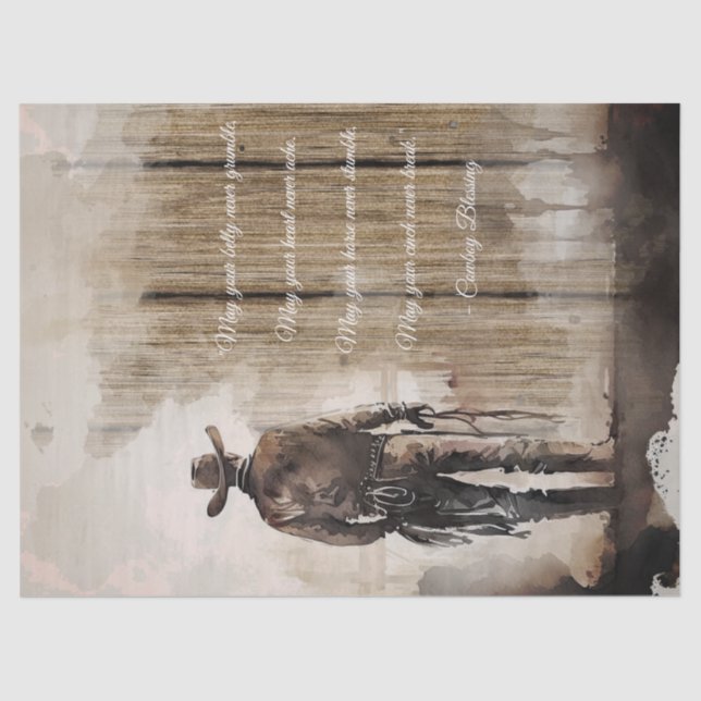 Cowboy Blessing Western Man Seidenpapier (Vorderseite)