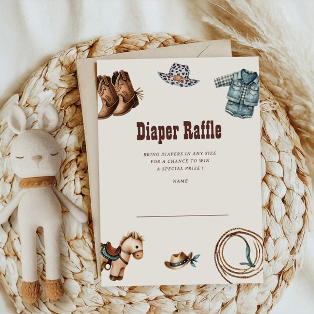 Cowboy Blue Western Rode Diaper Raffelkarte Einladung (Von Creator hochgeladen)