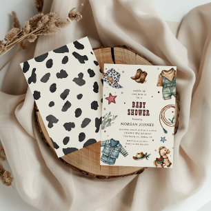 Cowboy Blue Western Rodeo Baby Shower Einladung