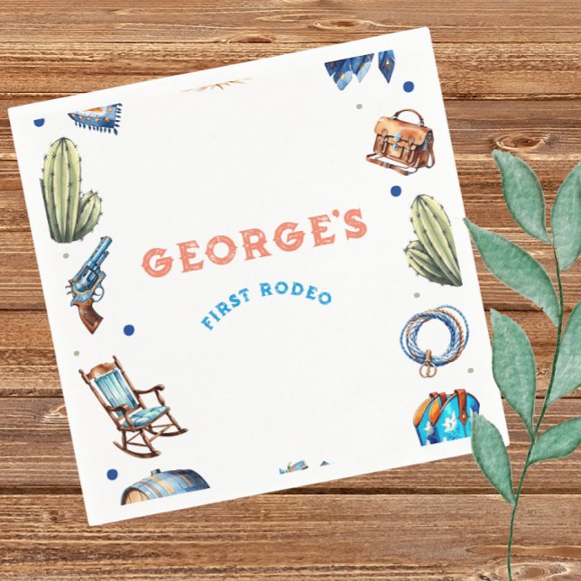 Cowboy Blue Western Wild West Geburtstag Serviette (Von Creator hochgeladen)