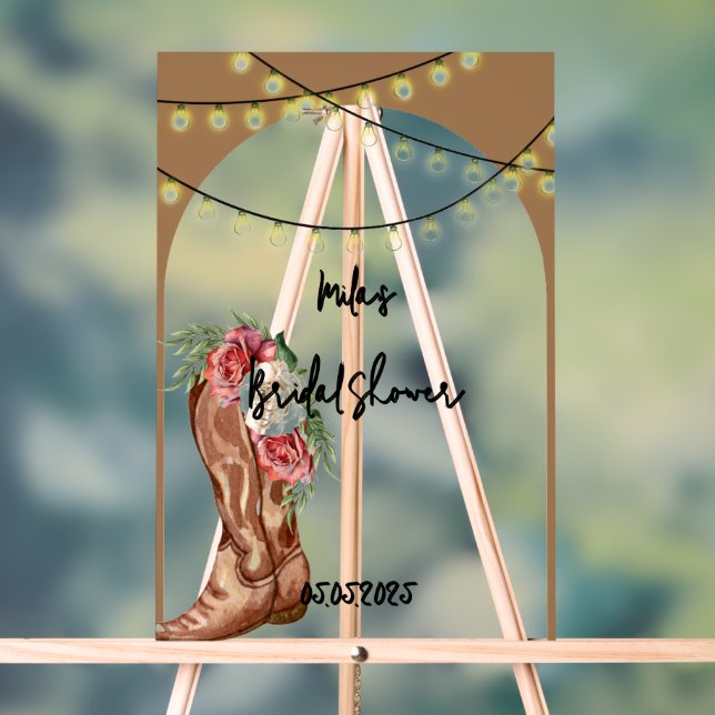 Cowboy-Blumenkohl-Brautparty Acrylschild (Neutral)