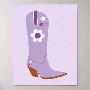 Cowboy Boot 03 Lila Poster