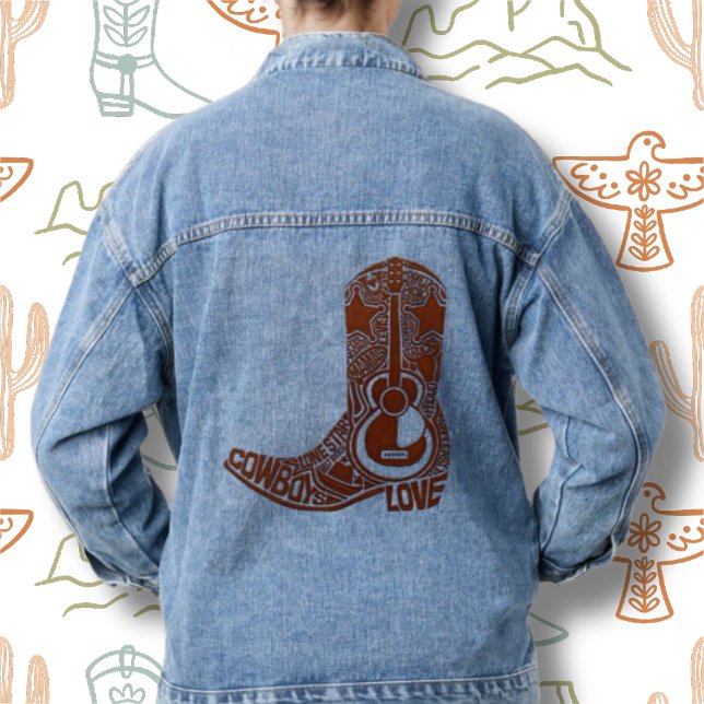 Cowboy Boot Blue Denim Jacket Jeansjacke (Von Creator hochgeladen)