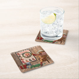 Cowboy Boot Christmas Rechteckiger Pappuntersetzer