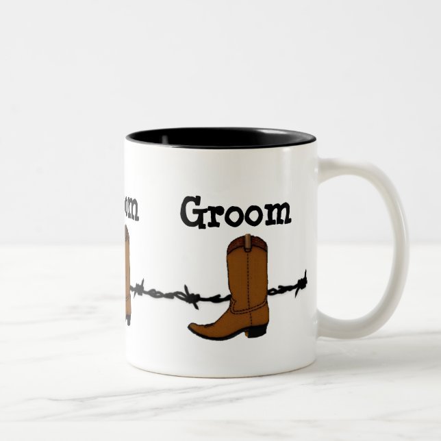 Cowboy Boot Groom Tasse (Rechts)
