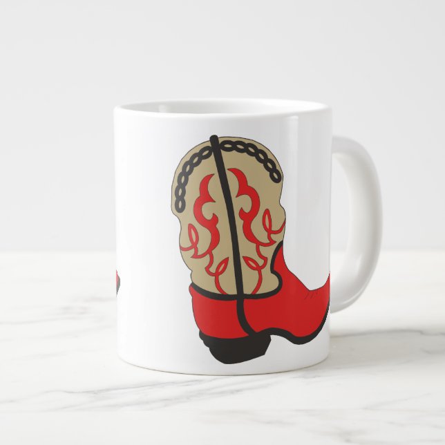 Cowboy Boot in Red Jumbo-Tasse (Vorderseite Rechts)