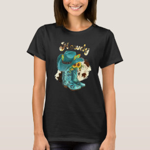 Cowboy Boot Leopard Sonnenblume Lass uns Girls Wes T-Shirt