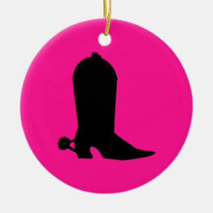 Cowboy Boot-Silhouette Keramikornament