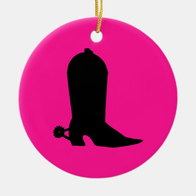 Cowboy Boot-Silhouette Keramikornament (Vorne)