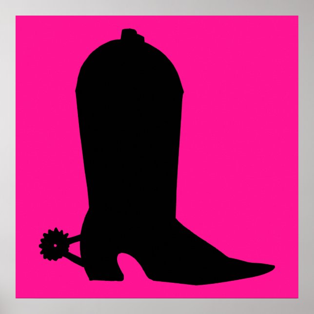 Cowboy Boot-Silhouette Poster (Vorne)