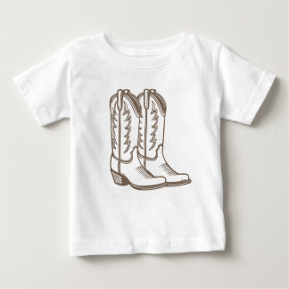 Cowboy Boot Sketch Tee Shirt für Kinder