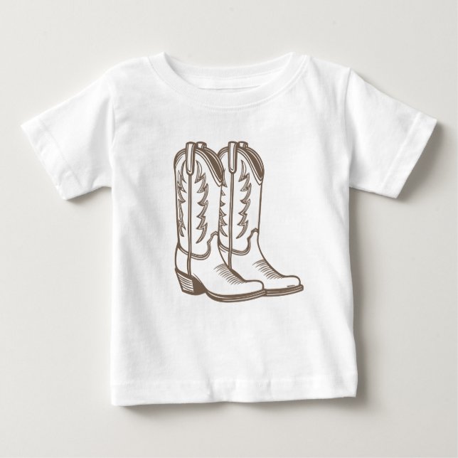 Cowboy Boot Sketch Tee Shirt für Kinder (Vorderseite)