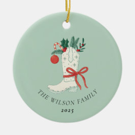 Cowboy Boot Weihnachtsschmuck Personalisiert