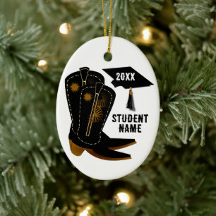 Cowboy Boots Abschluss Keramik Ornament