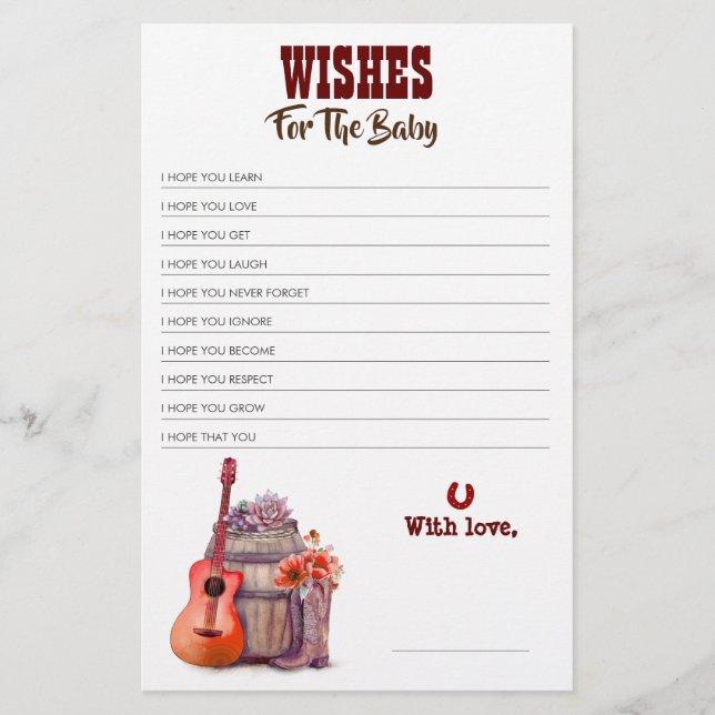 Cowboy Boots Baby Showspiel (Vorderseite)