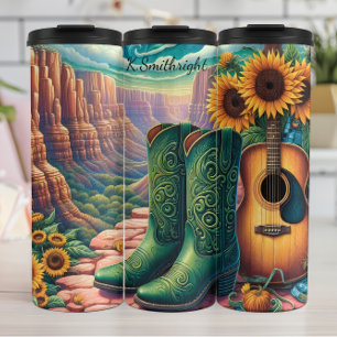Cowboy Boots Blume Guitar Canyon Thermosbecher