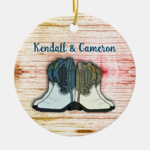 Cowboy Boots Country Homestead etabliert Keramik Ornament