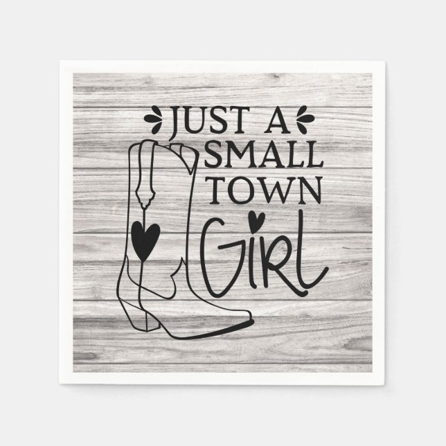 Cowboy Boots Cowgirl Country Girl Western Wood Serviette (Vorderseite)