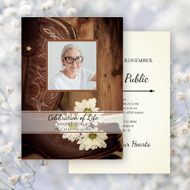 Cowboy Boots Daisies Western Feier des Lebens Einladung