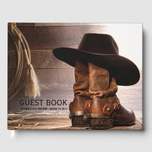 Cowboy Boots Hat Mans Birthday Party Gästebuch