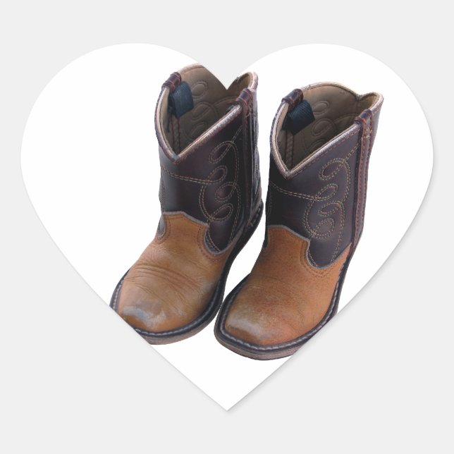Cowboy Boots Herz-Aufkleber (Vorderseite)