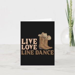 Cowboy Boots Line Tanzen Land Hat Live Liebe Li Karte