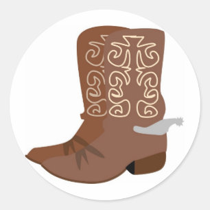 Cowboy Boots mit Spurs Runder Aufkleber