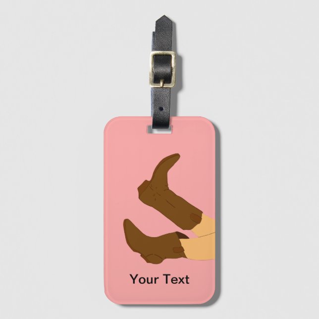 Cowboy Boots Personalisiert Gepäckanhänger (Vorderseite Vertikal)