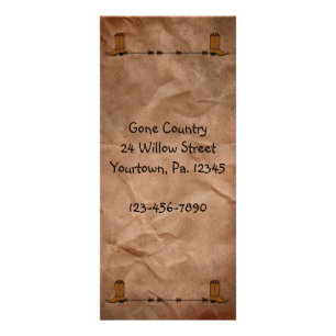 Cowboy Boots Rack Card Werbekarte