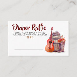 Cowboy Boots Red Diaper Raffle Ticket Begleitkarte
