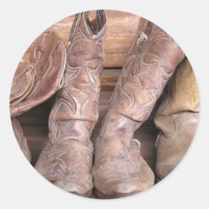 Cowboy Boots Runder Aufkleber