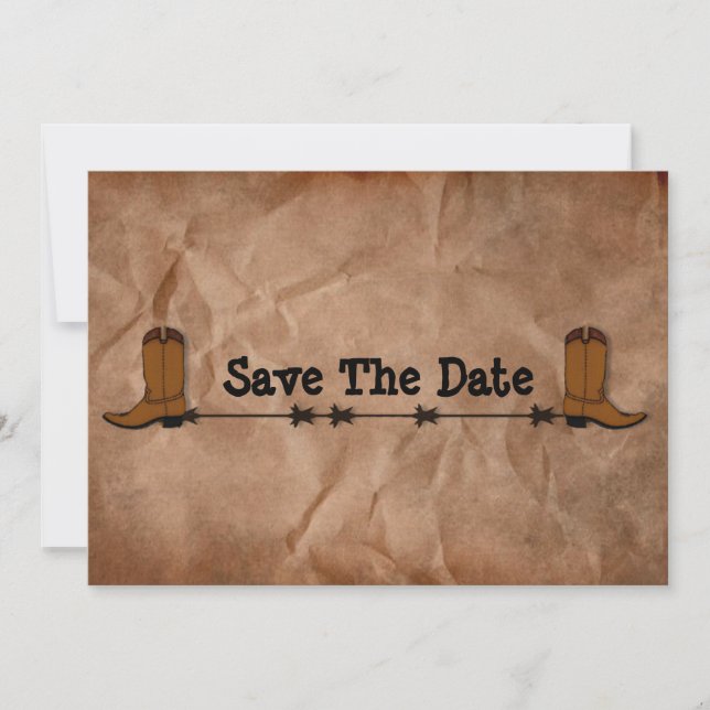 Cowboy Boots Save the Date (Vorderseite)