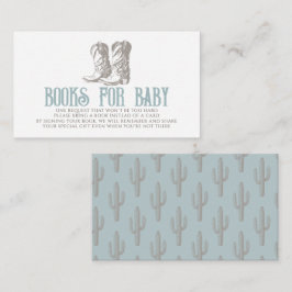 Cowboy Boots Shower Boy Blue Books for Baby Begleitkarte