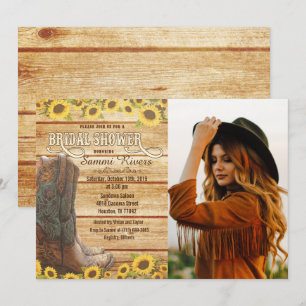 Cowboy Boots Sonnenblume Bridal Dusche Einladung