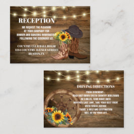 Cowboy Boots Sonnenblumen Western Hochzeitsrichtun Begleitkarte