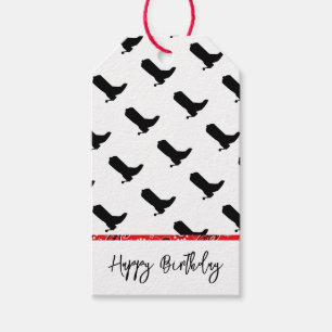 Cowboy Boots Spurs Silhouette Bandana Western Text Geschenkanhänger