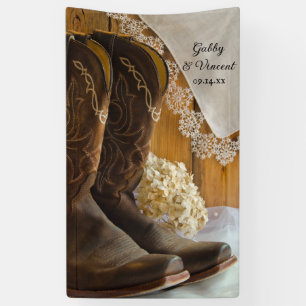 Cowboy Boots und Lace Country Barn Wedding Banner