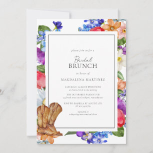 Cowboy Boots und Wildblume Brautparty Einladung