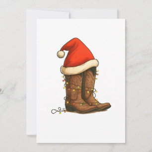 Cowboy Boots Weihnachts-Western Weihnachtsmannmütz Save The Date