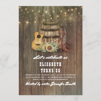 Cowboy Boots Wine Barrel Land Geburtstagsparty Einladung
