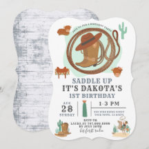Cowboy Boy Birthday Einladung