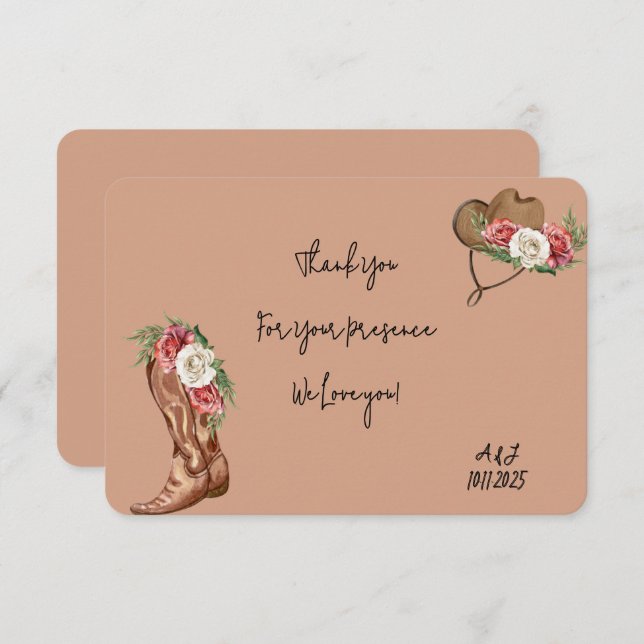 Cowboy Brautparty danke (Vorne/Hinten)