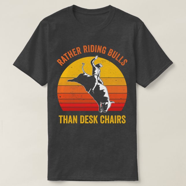 Cowboy Bull Riding Rodeo Bull Rider Funny T-Shirt (Design vorne)