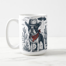 Cowboy-Bulldog-Vintage Alien Western Kaffeetasse