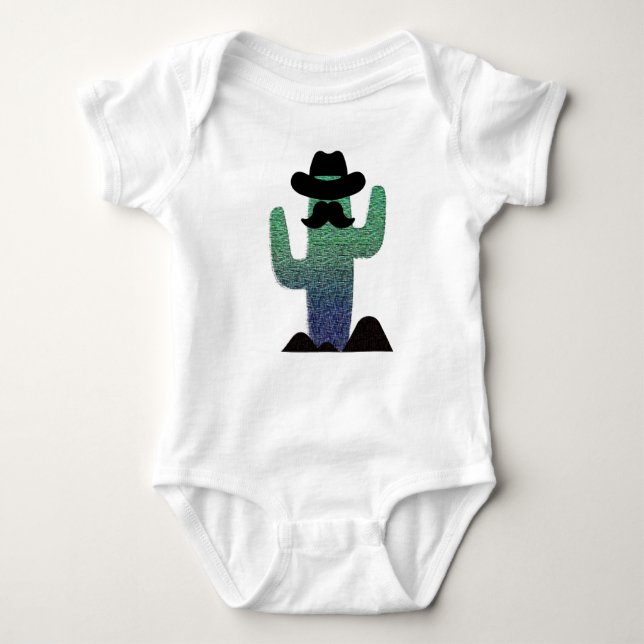 Cowboy Cactus Baby Strampler (Vorderseite)