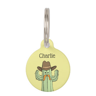 Cowboy Cactus Personalisiert Pet ID Tag Haustiermarke