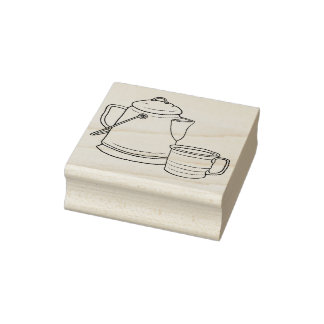 Cowboy-Camping Kaffeebuch und Teebecher Gummistempel