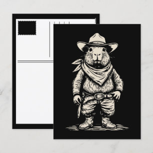 Cowboy Capybara Feiertagspostkarte