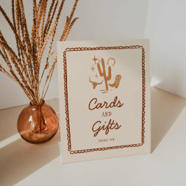 Cowboy Cards und Geschenke Babydusche Zeichen Sockelschild