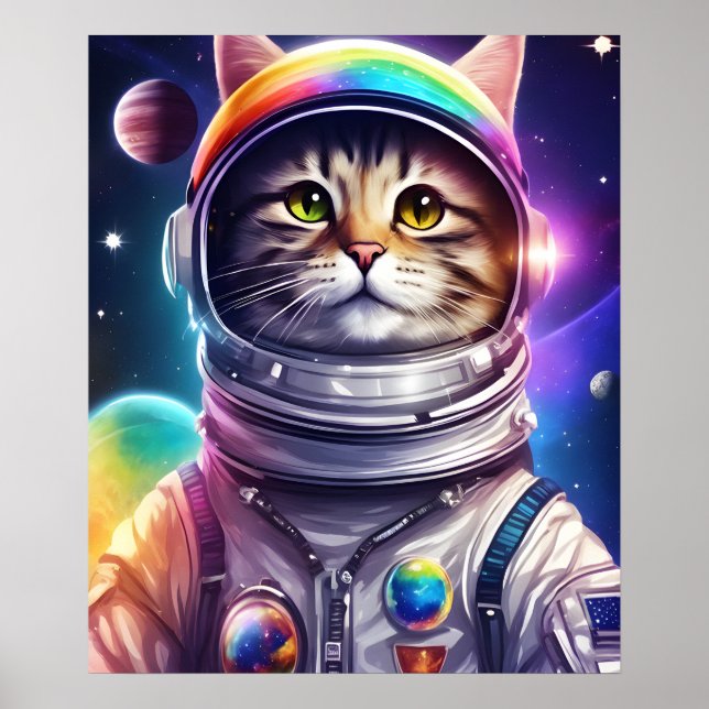 Cowboy Cat Astronaut, Space Cadet Cat Poster (Vorne)